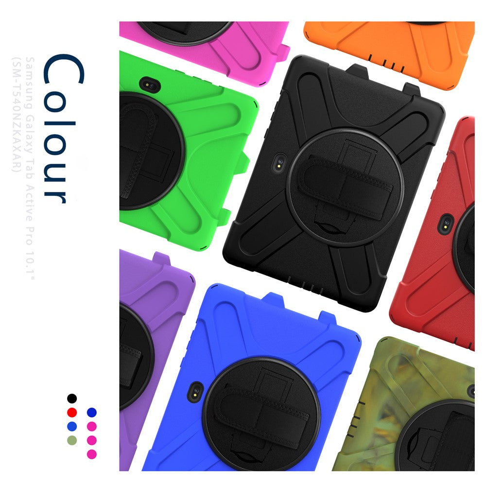 PC+Silicone Kickstand Case with Strap for Samsung Galaxy Tab Active5 Pro X350 / X356B / Active Pro T540 / T545 / T547 / Active4 Pro T630 / T636