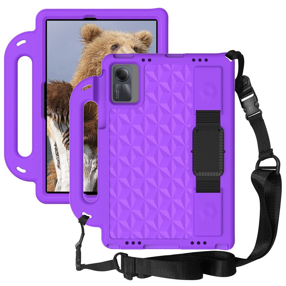 Rhombus Design EVA Case + Shoulder Strap for Samsung Galaxy Tab S9 FE / S9 / S8 / S7 / A11+ / A9+ / Xiaomi Pad 6 / Redmi Pad 2 / Lenovo Tab M11