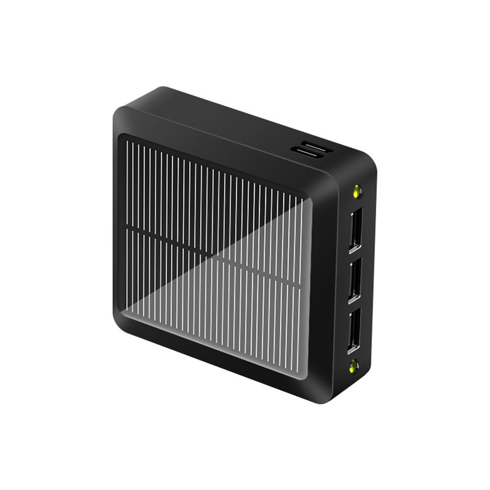 3 USB Ports 5000mAh Mini Solar Power Bank with Type-C + Micro USB Dual Input