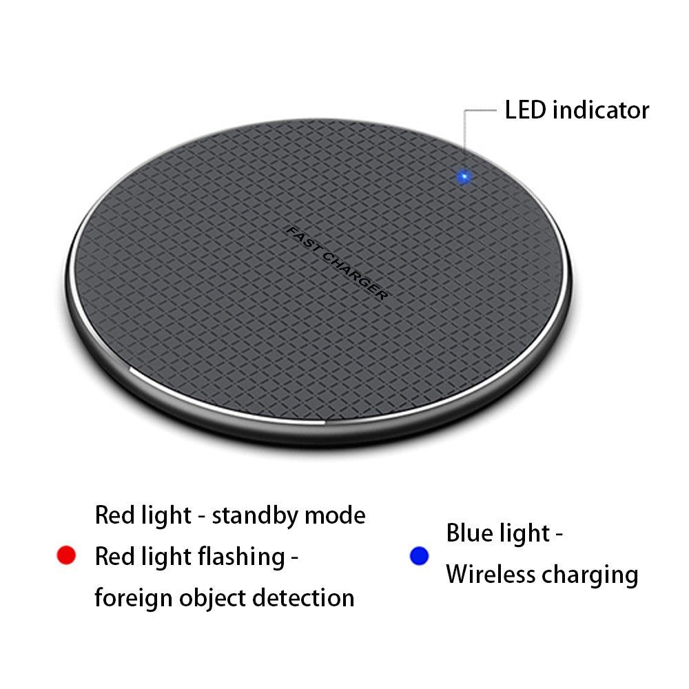 Q25 15W Qi Wireless Charger Metal Phone Ultra-Thin Fast Charging Pad