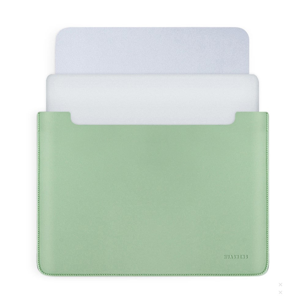 HUASHENG For 13 / 13.3 / 14 Inch Notebook Bag Ultra Thin Non Magnetic PU Leather Horizontal Laptop Sleeve