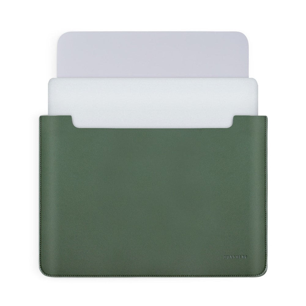 HUASHENG For 15.6 / 16 Inch Laptop Sleeve Double-Sided PU Leather Protective Case Horizontal Notebook Bag