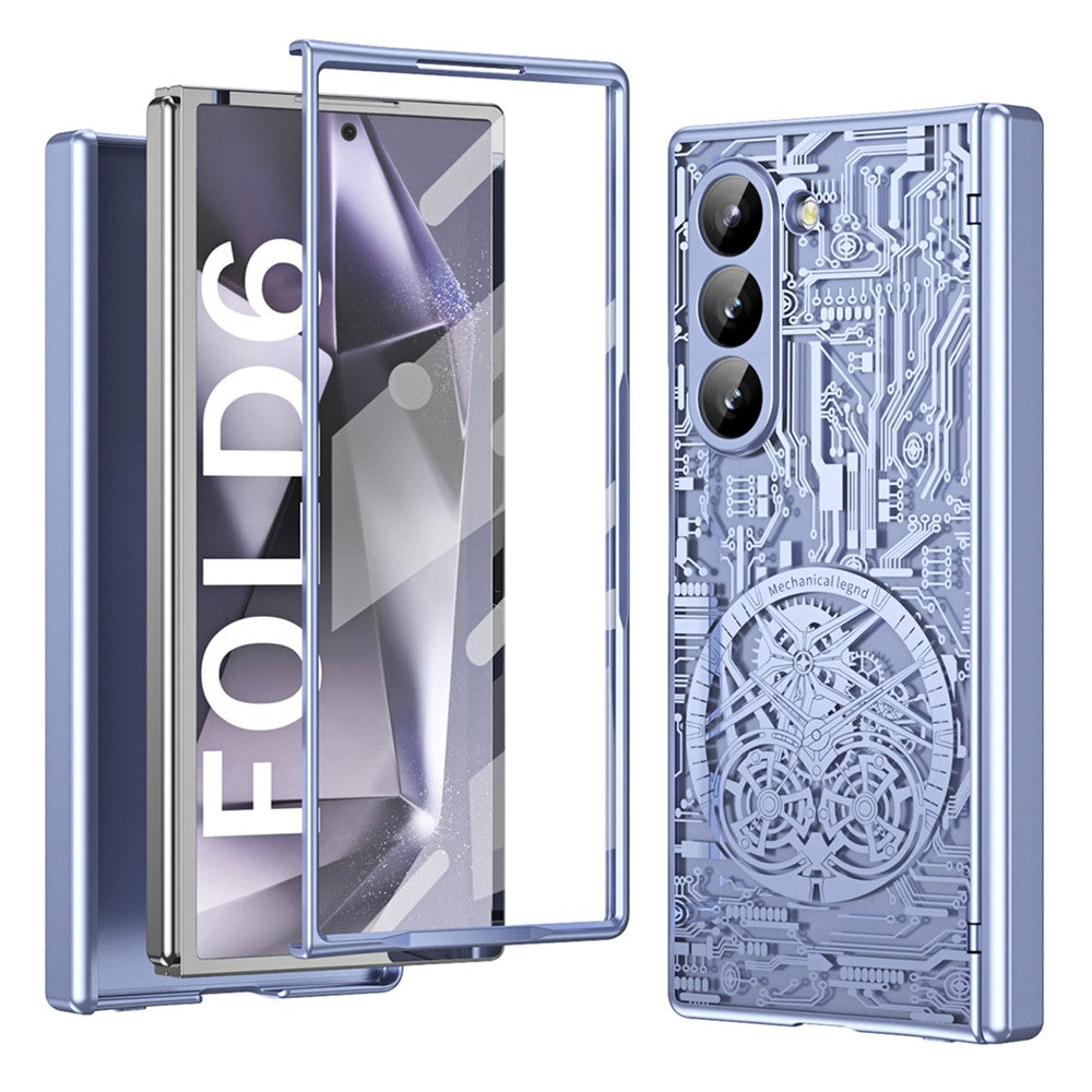 Mechanical Legend Series For Samsung Galaxy Z Fold6 5G Case Electroplated PC Phone Cover with Screen Film