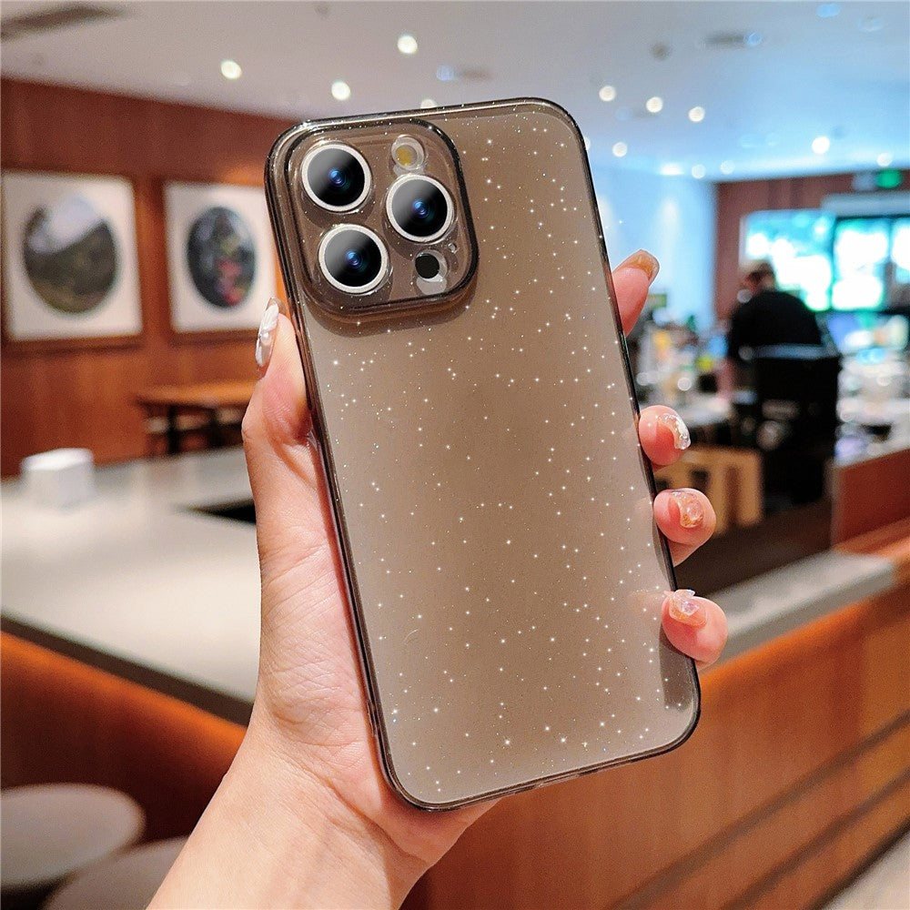 For iPhone 15 Pro Case Glitter TPU Anti-Scratch Clear Back Cover