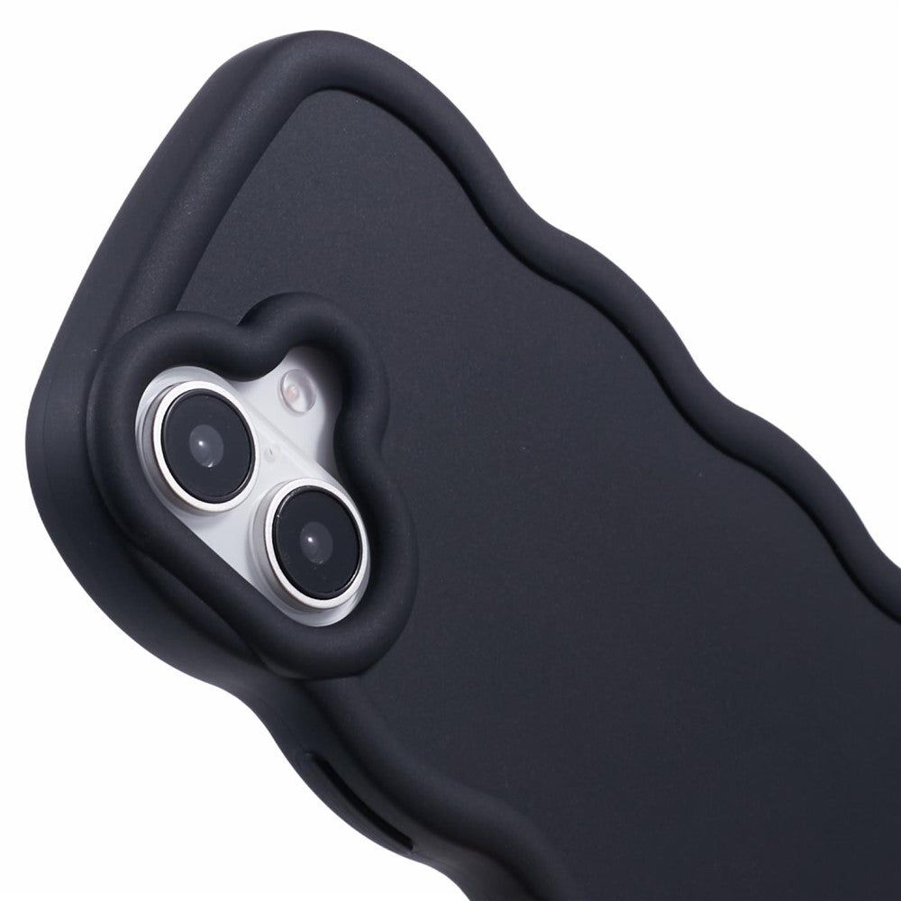 XL Series For iPhone 16 Plus Case TPU Protective Phone Cover Unique Curly Wave Frame