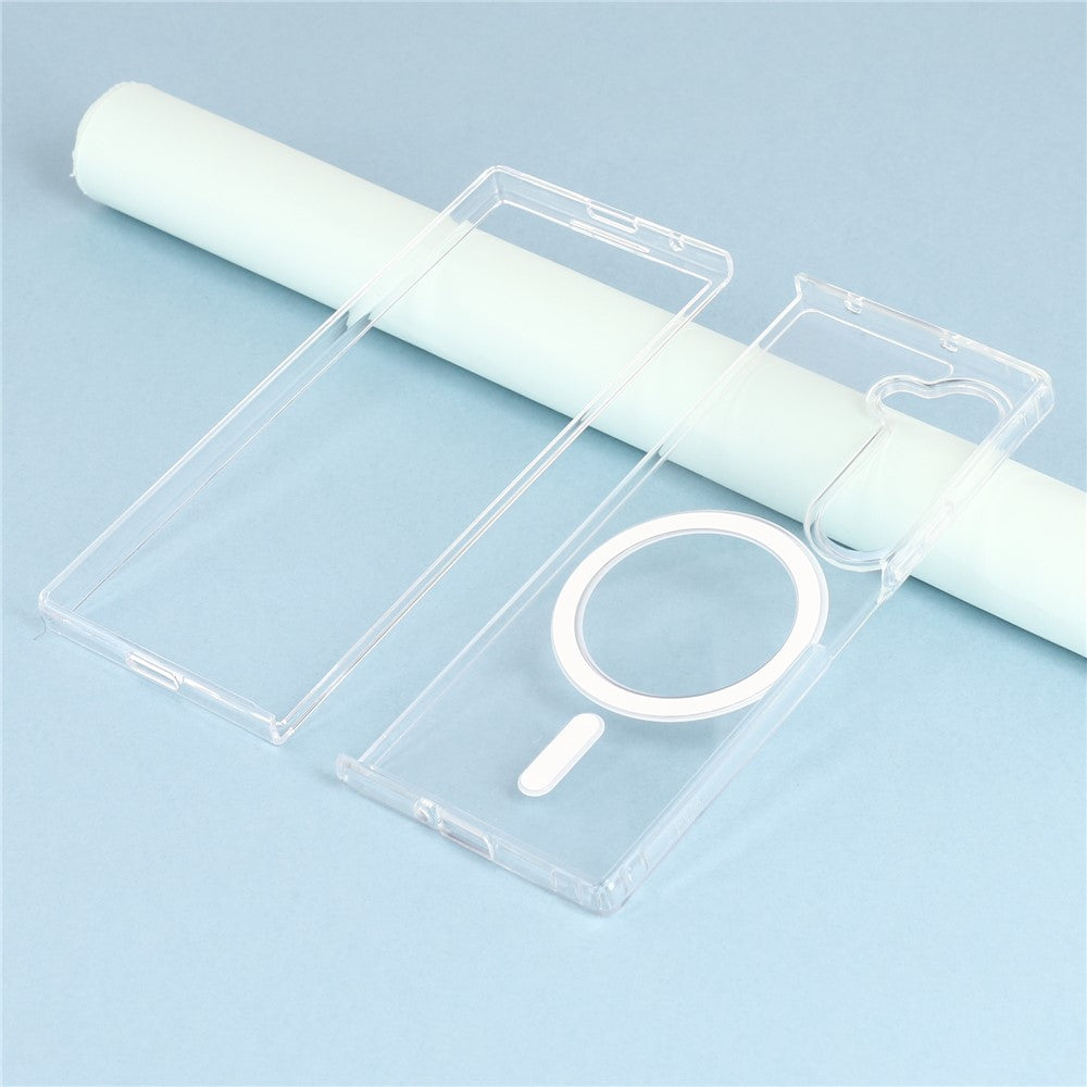 For Samsung Galaxy Z Fold6 5G Magnetic Case TPU + Acrylic Clear Phone Cover