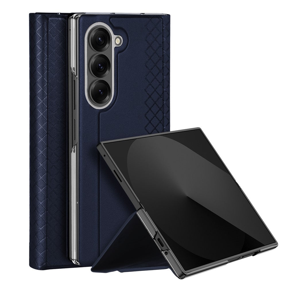 Samsung Galaxy Z Fold7 5G Case DUX DUCIS Bril Series Leather+PC Phone Cover with Stand