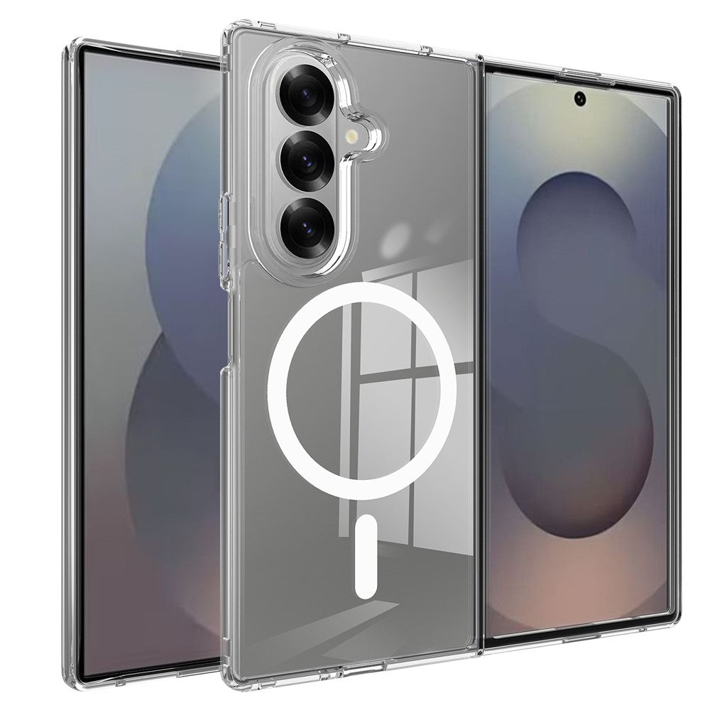 Samsung Galaxy Z Fold7 5G Clear Phone Case Compatible with MagSafe TPU+Acrylic Back Cover