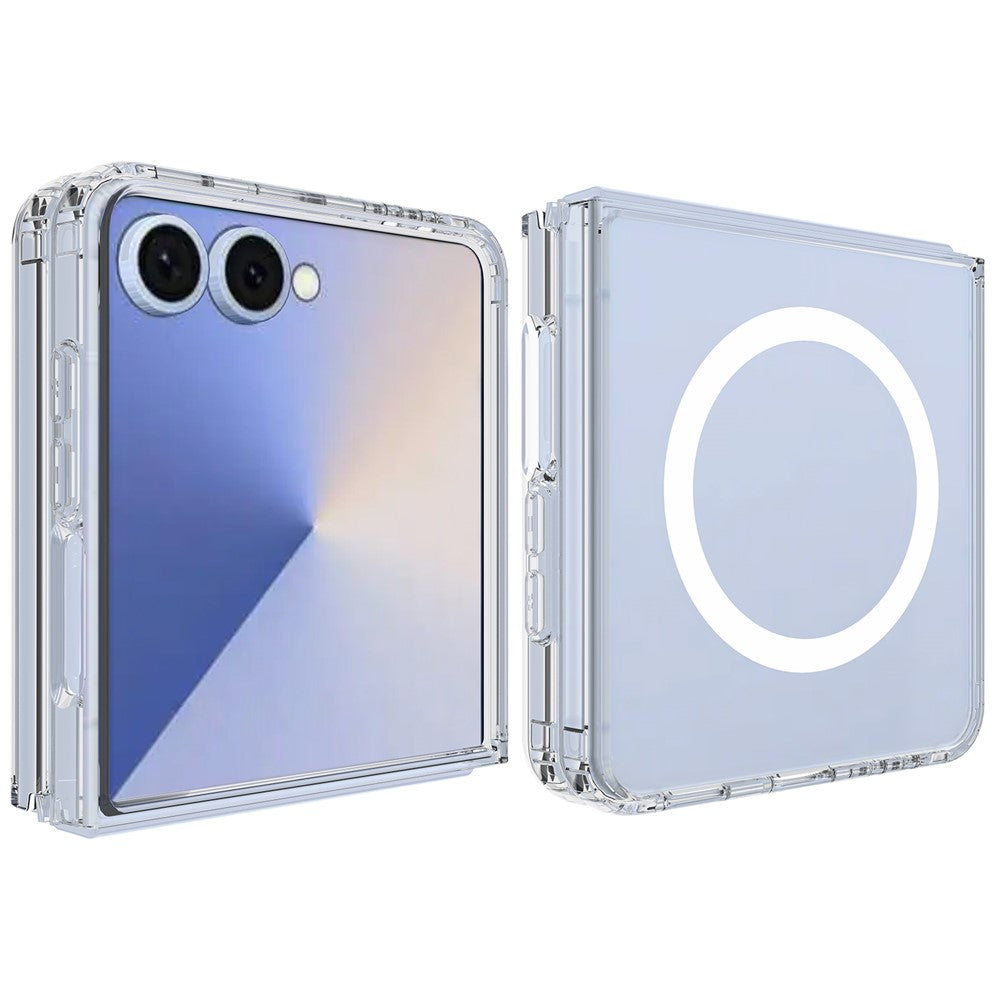 Samsung Galaxy Z Flip7 5G Clear Phone Case Compatible with MagSafe TPU+Acrylic Back Cover