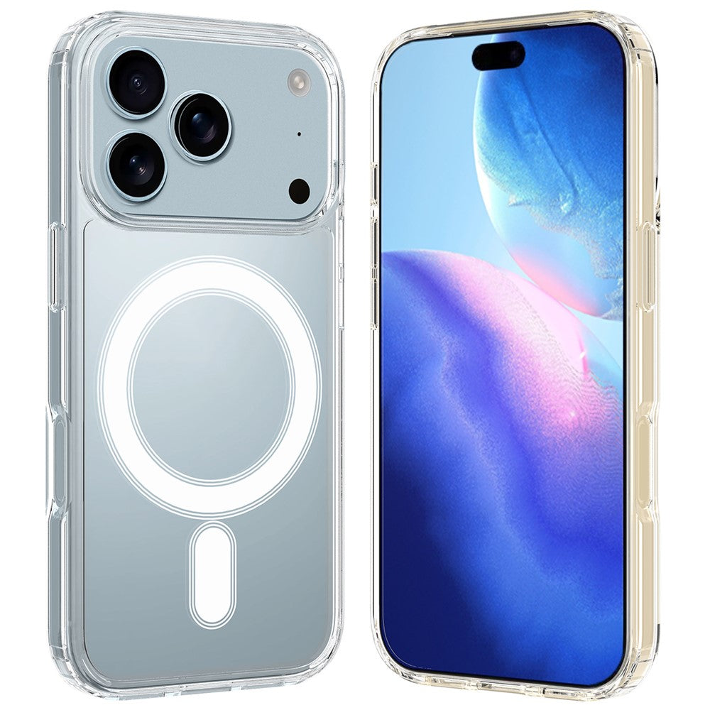 For iPhone 17 Pro Clear Phone Case Compatible with MagSafe TPU+Acrylic Back Cover