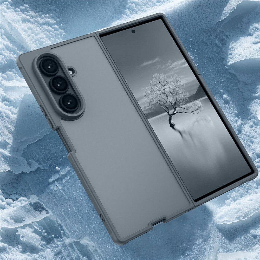Samsung Galaxy Z Fold7 5G Case Drop Proof Airbags Frosted Translucent PC + TPU Phone Back Cover