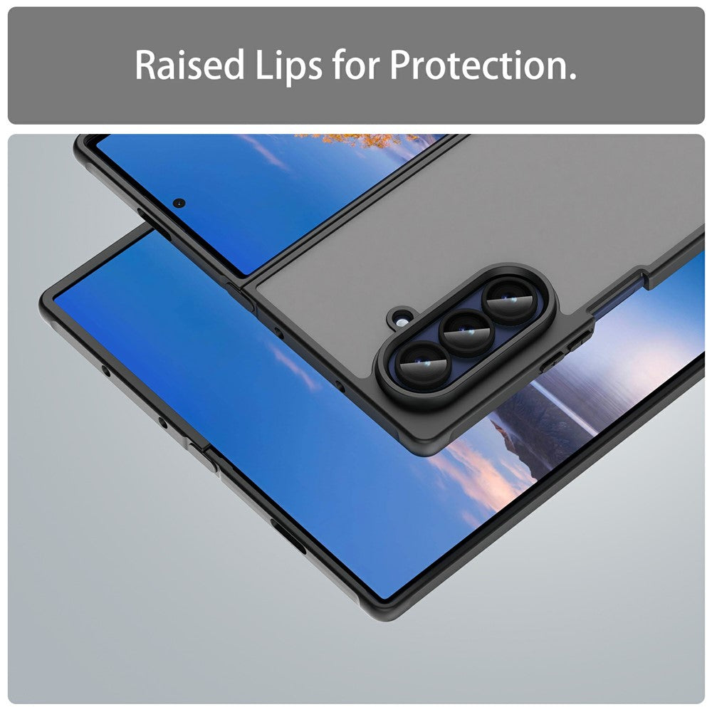 Samsung Galaxy Z Fold7 5G Case Drop Proof Airbags Frosted Translucent PC + TPU Phone Back Cover