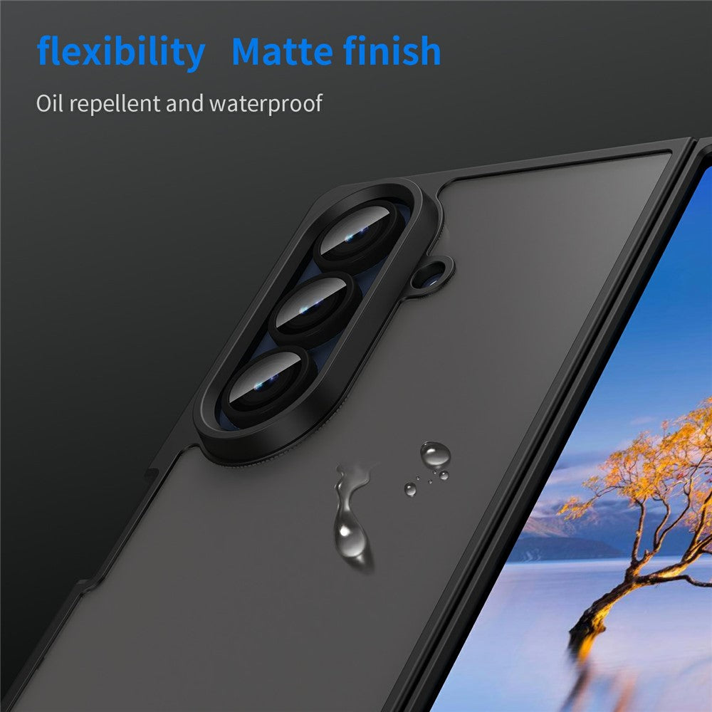 Samsung Galaxy Z Fold7 5G Case Drop Proof Airbags Frosted Translucent PC + TPU Phone Back Cover