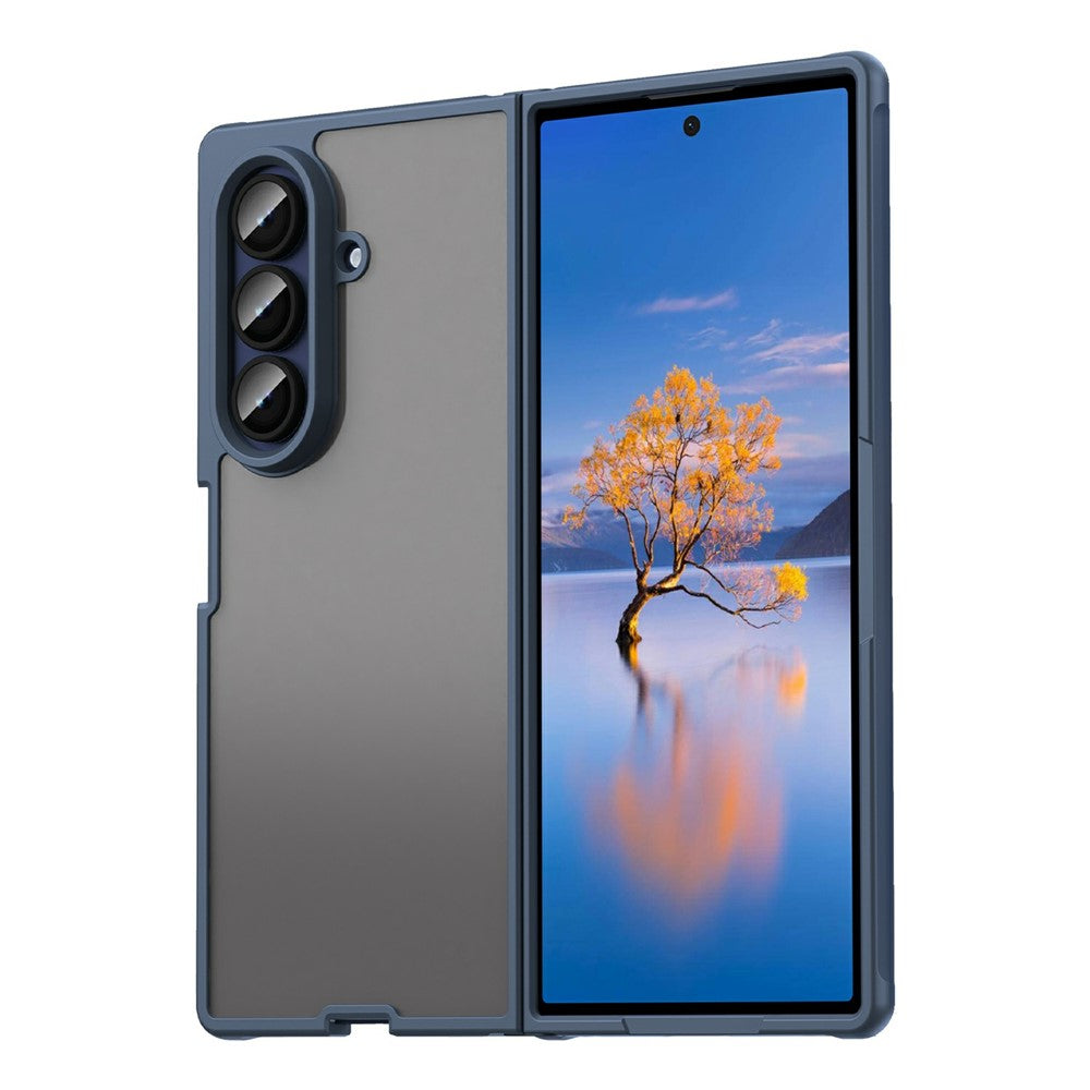 Samsung Galaxy Z Fold7 5G Case Drop Proof Airbags Frosted Translucent PC + TPU Phone Back Cover