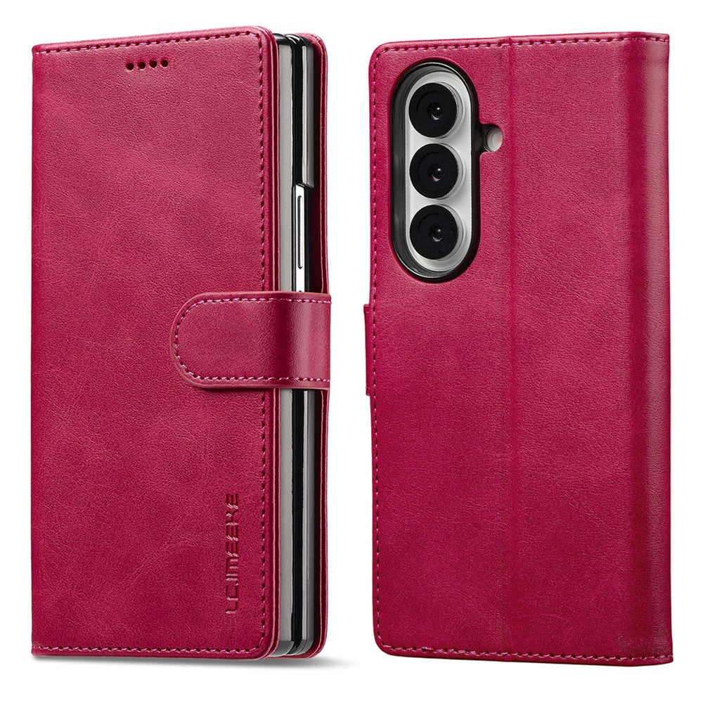 Samsung Galaxy Z Fold7 5G Case Calf Texture PU Leather Stand Wallet Phone Cover