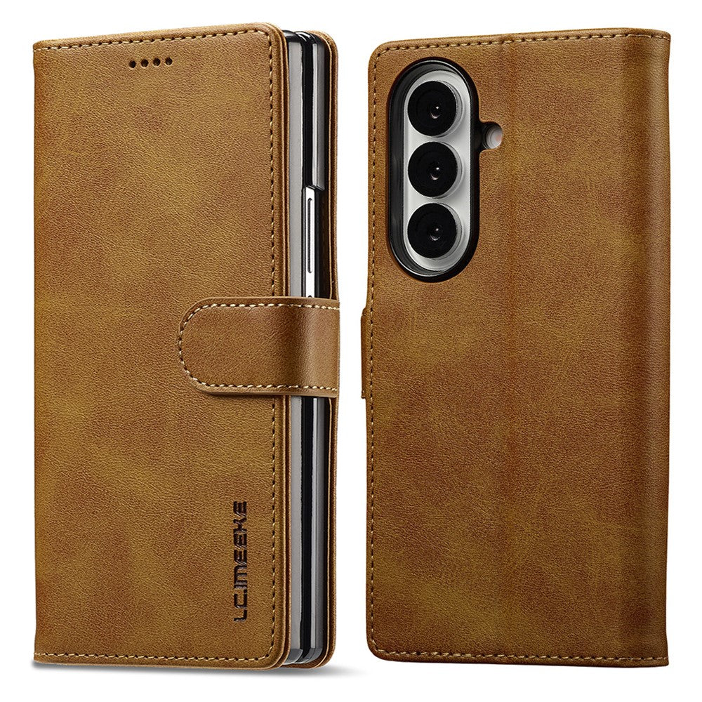 Samsung Galaxy Z Fold7 5G Case Calf Texture PU Leather Stand Wallet Phone Cover