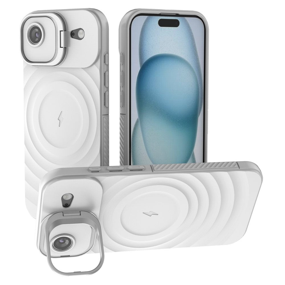 For iPhone Air Case Compatible with MagSafe PC Kickstand Ripple Texture TPU Phone Cover