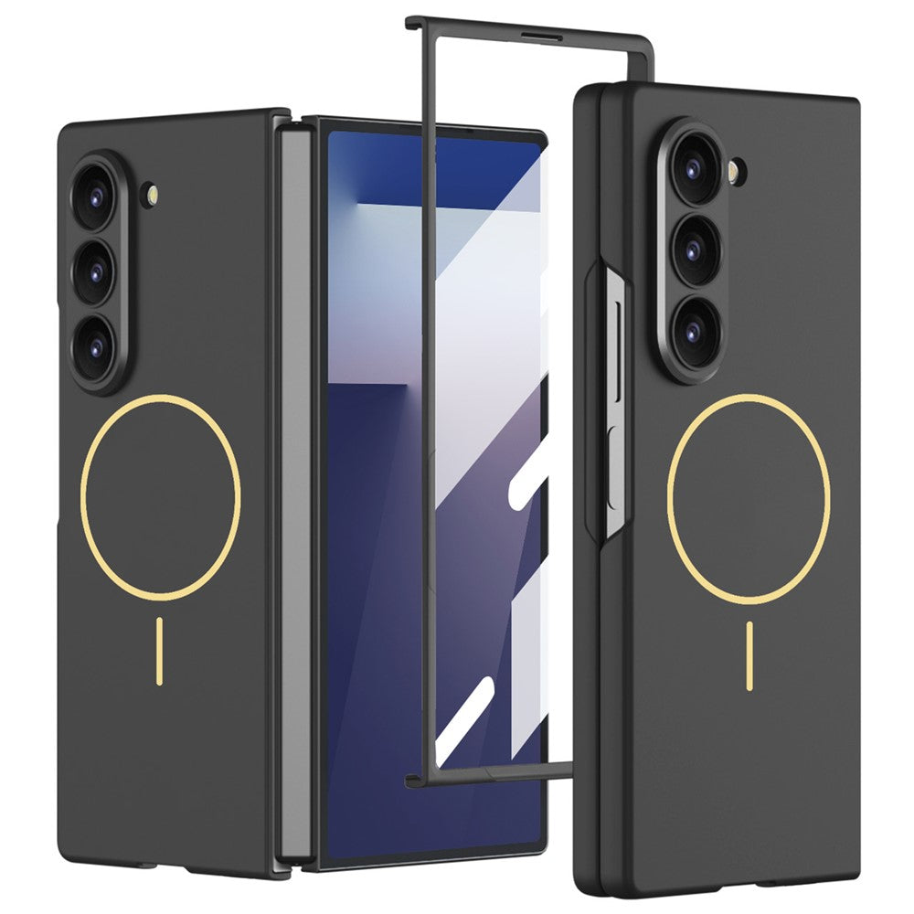 Samsung Galaxy Z Fold7 5G Magnetic Case Slim Hard PC + Tempered Glass Phone Cover with Screen Film