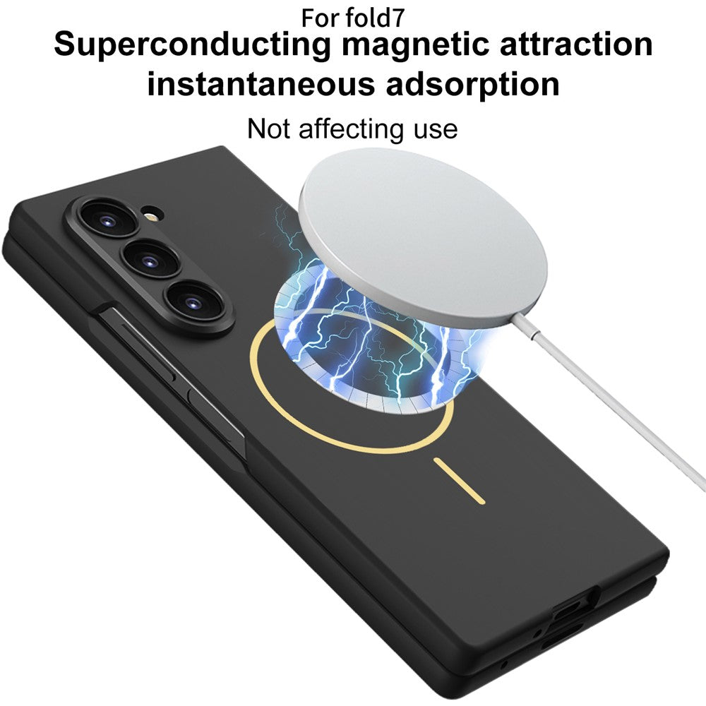 Samsung Galaxy Z Fold7 5G Magnetic Case Slim Hard PC + Tempered Glass Phone Cover with Screen Film