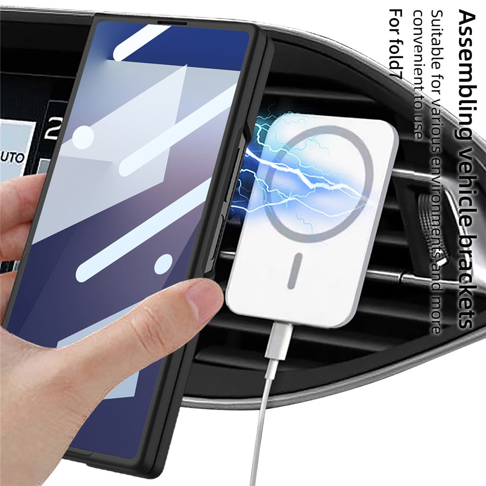 Samsung Galaxy Z Fold7 5G Magnetic Case Slim Hard PC + Tempered Glass Phone Cover with Screen Film