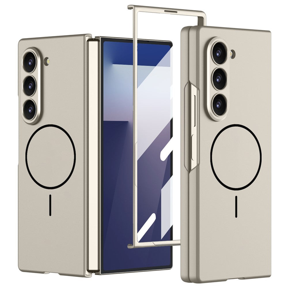 Samsung Galaxy Z Fold7 5G Magnetic Case Slim Hard PC + Tempered Glass Phone Cover with Screen Film