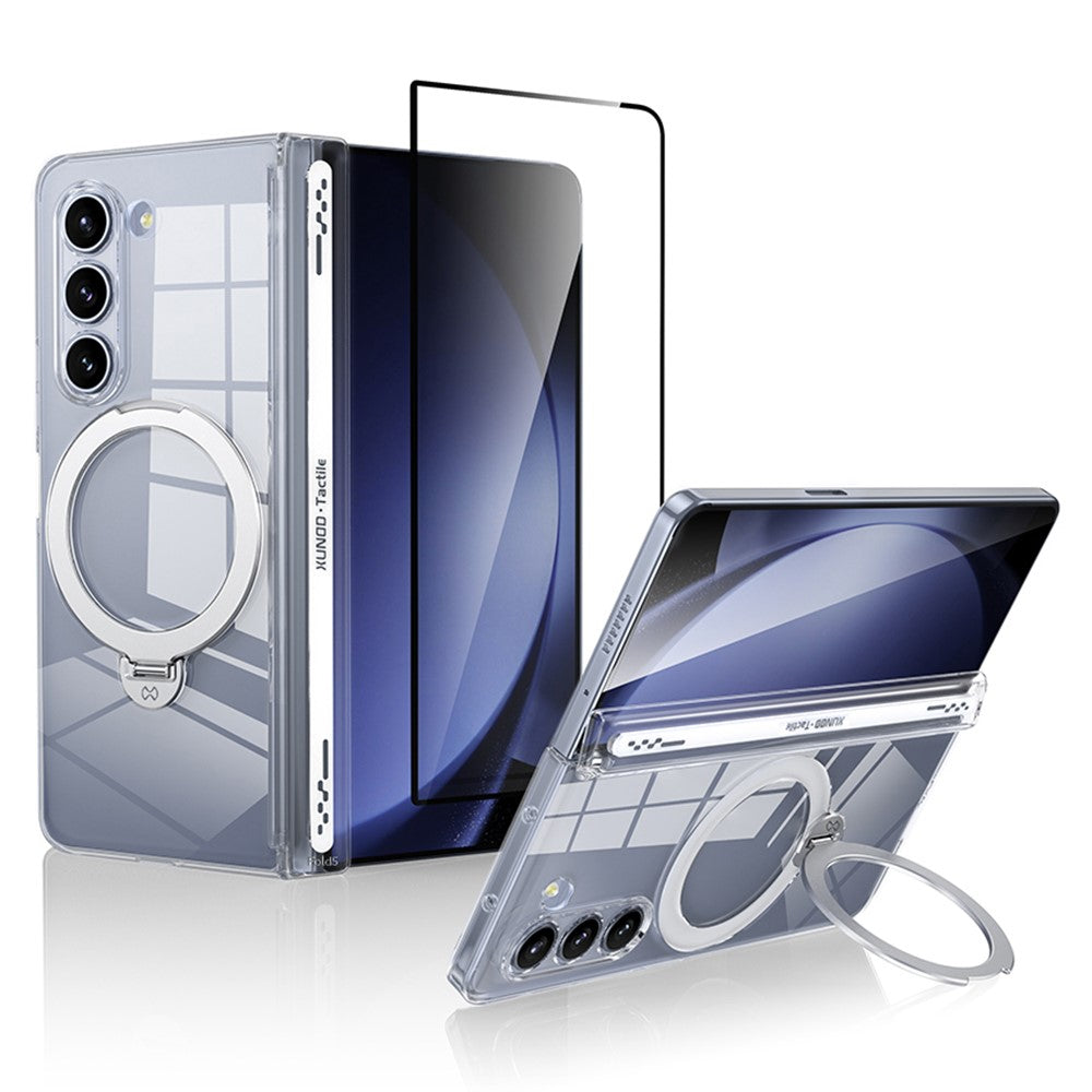 Samsung Galaxy Z Fold5 5G Case Compatible with MagSafe Kickstand PC Cover with Tempered Glass
