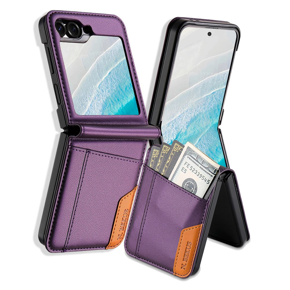 Samsung Galaxy Z Flip6 5G / Flip7 FE 5G Case Card Slot PU + PC Phone Back Cover