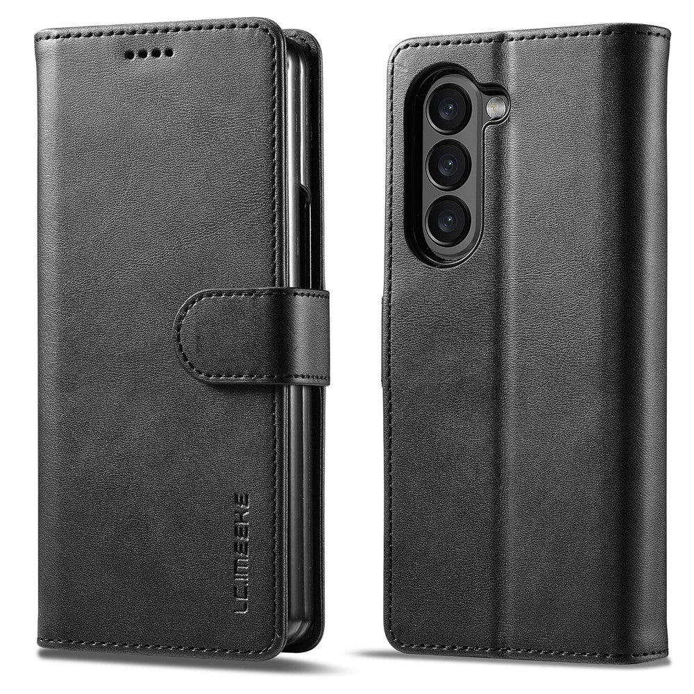 Samsung Galaxy Z Fold5 5G Wallet Leather Phone Case Stand Calf Texture Phone Cover
