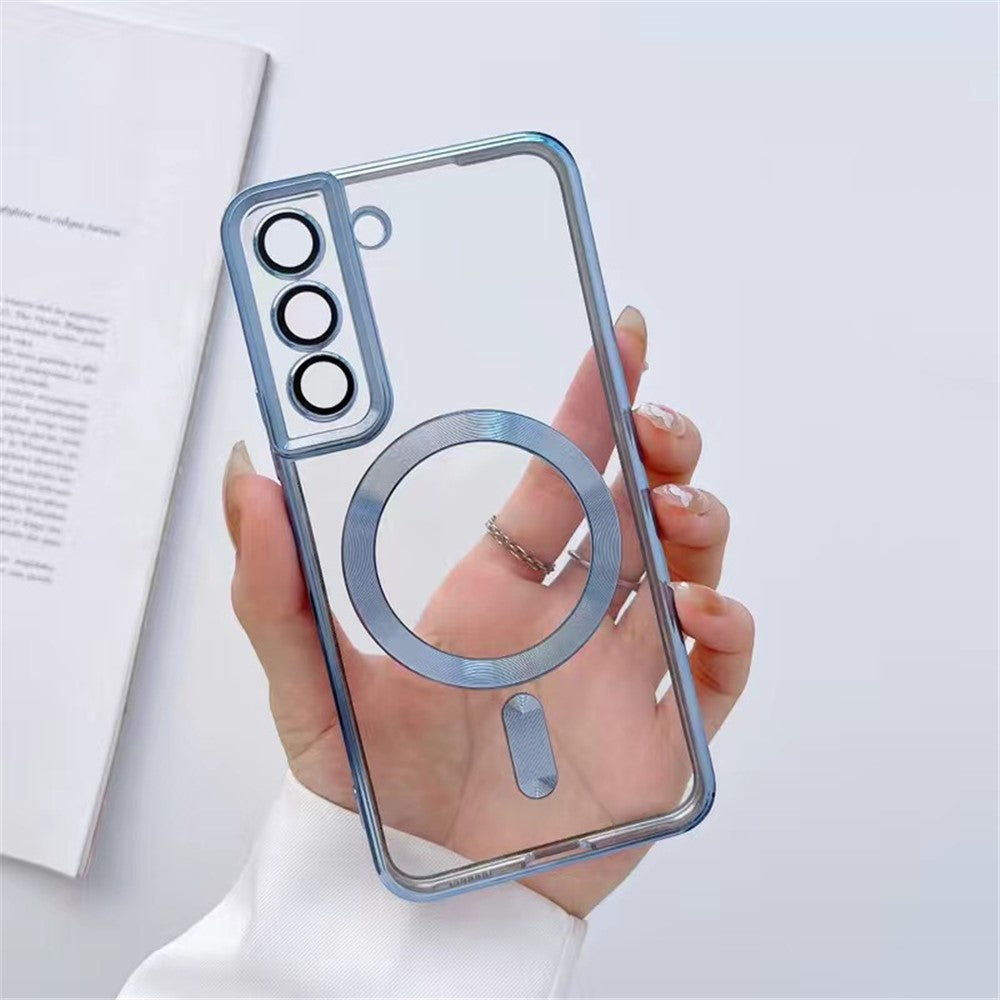 For Samsung Galaxy S22 5G Case Built-in Lens Film TPU Magnetic Phone Cover