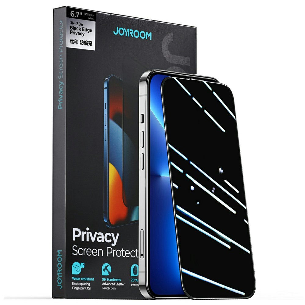 iPhone 15 2.5D Anti-Spy Full Screen Protector High Aluminium-Silicon Glass Film