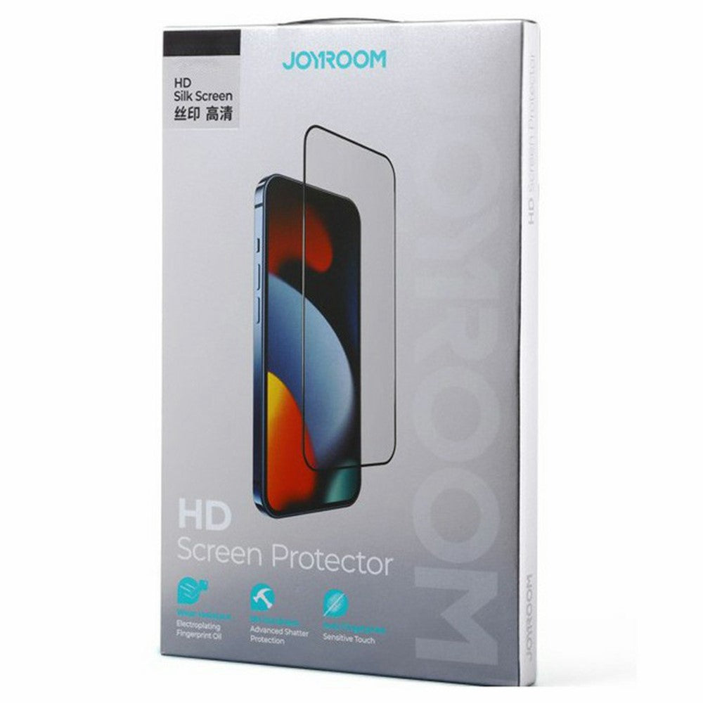 iPhone 15 Silk Printing Screen Protector 2.5D High Aluminium-Silicon Glass Film