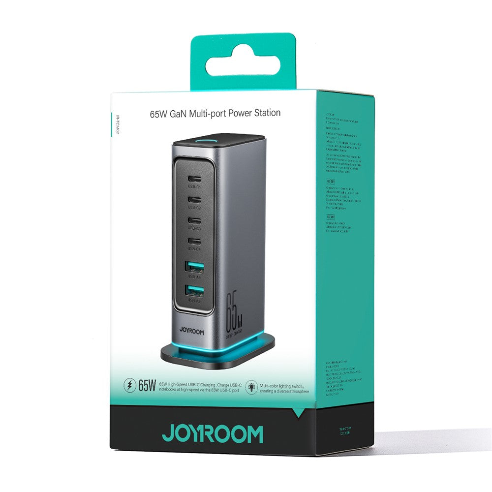 JOYROOM TCM02 65W USB Charger Block 6-Port GaN Desktop Phone Charger