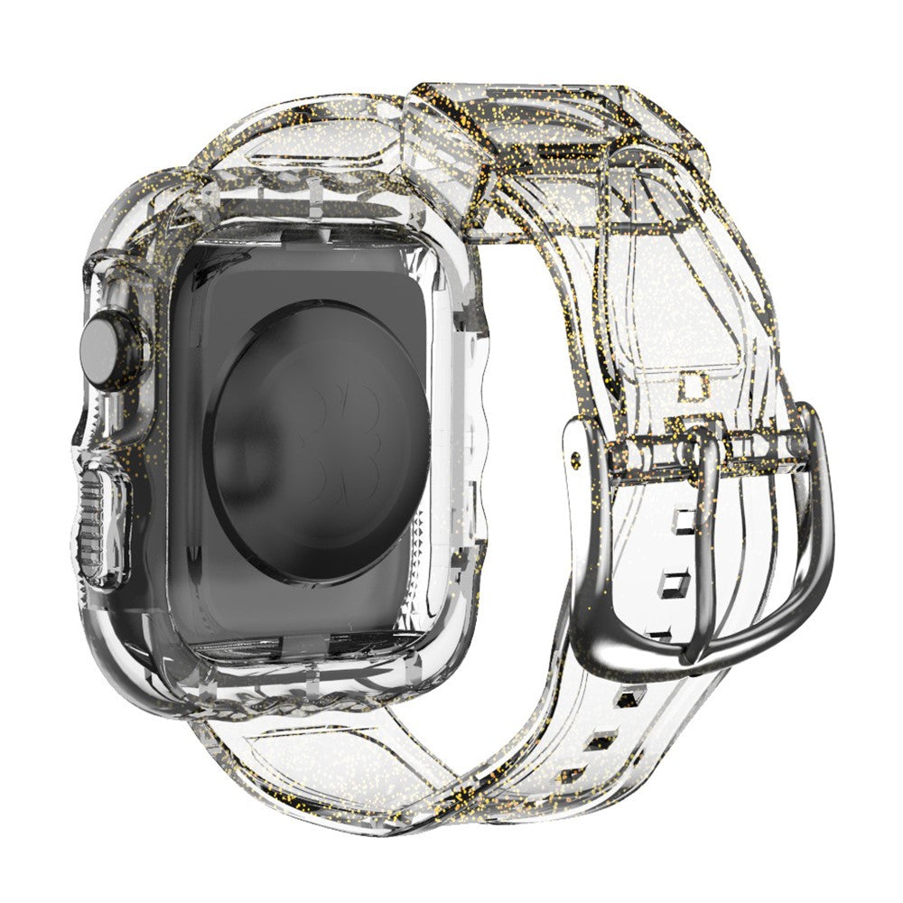 For Apple Watch Series 10 46mm Watch Case with Band Wave Pattern Integrated Watch Strap TPU Adjustable