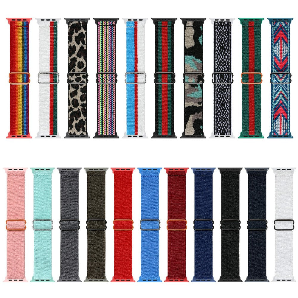 Adjustable Nylon Watch Band Replacement Multi-Color Watch Strap for Apple Watch Ultra 3 2 1 49mm / Series 11 10 46mm / 9 8 7 45mm / SE3 SE2 SE 6 5 4 44mm / 3 2 1 42mm