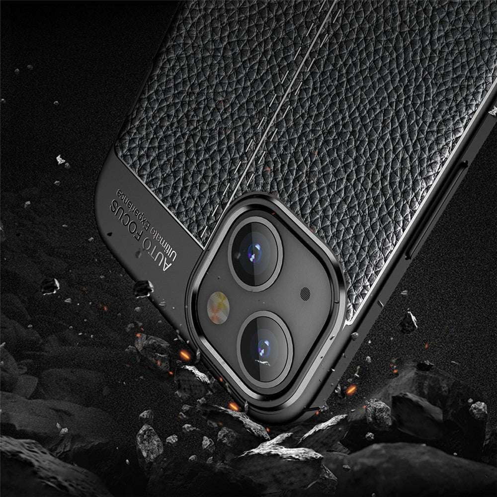 Litchi Texture Anti Scratch TPU Phone Case Shell for iPhone 13 6.1 inch