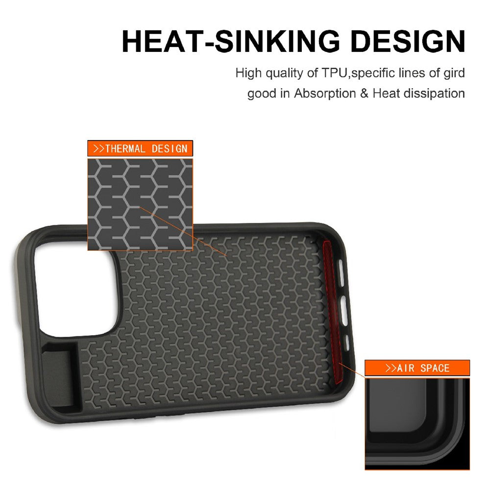 Slide Design Card Holder Anti Fall TPU + PC Phone Case Shell for iPhone 13 6.1 inch