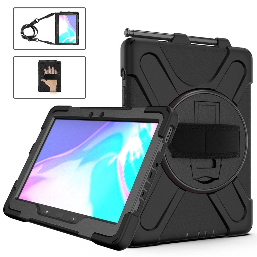 For Samsung Galaxy Tab Active5 Pro X350 / X356B / Active4 Pro T630 T636 / Active Pro T540 T545 T547 PC Silicone Tablet Case Kickstand with Strap