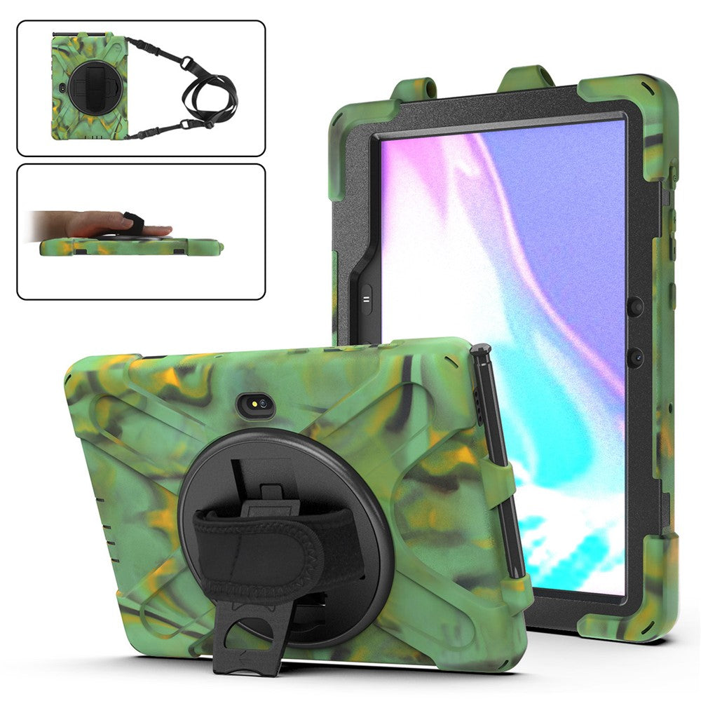 For Samsung Galaxy Tab Active5 Pro X350 / X356B / Active4 Pro T630 T636 / Active Pro T540 T545 T547 PC Silicone Tablet Case Kickstand with Strap