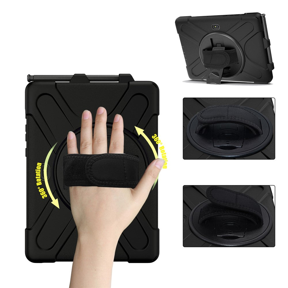 PC+Silicone Kickstand Case with Strap for Samsung Galaxy Tab Active5 Pro X350 / X356B / Active Pro T540 / T545 / T547 / Active4 Pro T630 / T636