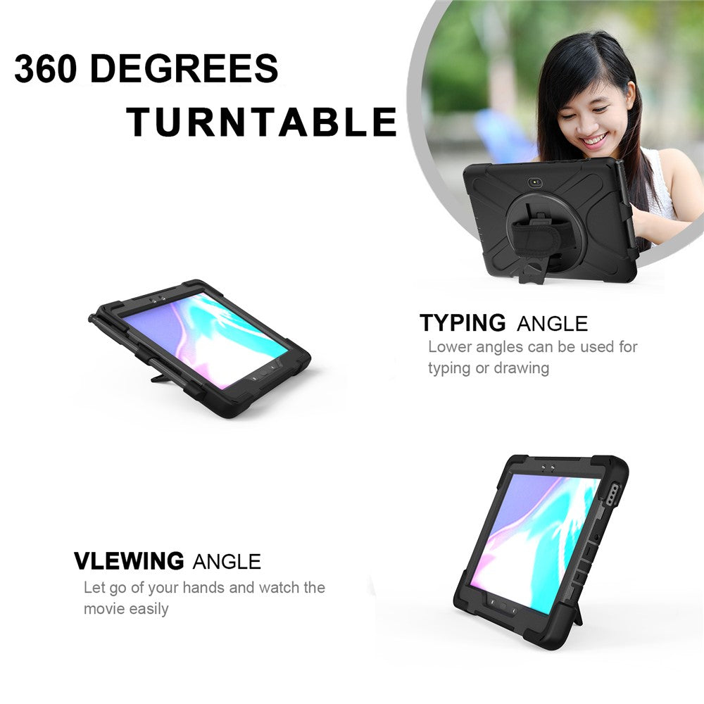 PC+Silicone Kickstand Case with Strap for Samsung Galaxy Tab Active5 Pro X350 / X356B / Active Pro T540 / T545 / T547 / Active4 Pro T630 / T636