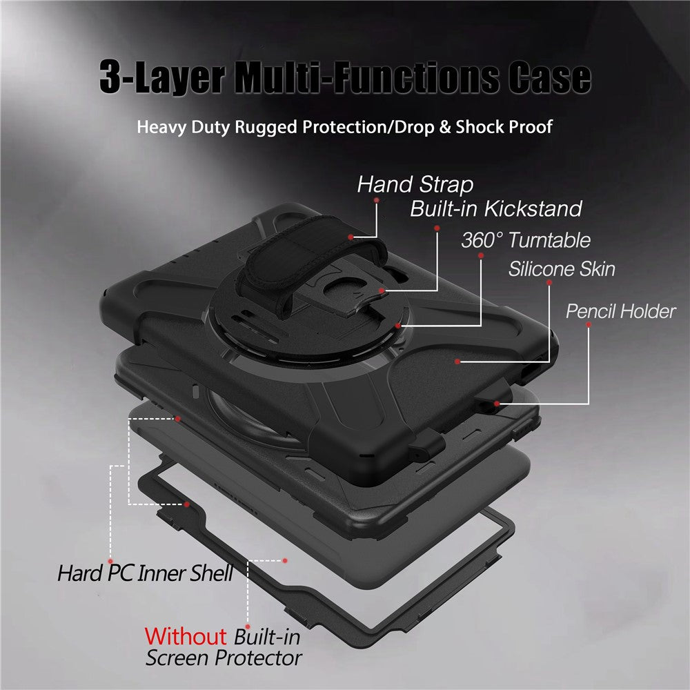 PC+Silicone Kickstand Case with Strap for Samsung Galaxy Tab Active5 Pro X350 / X356B / Active Pro T540 / T545 / T547 / Active4 Pro T630 / T636