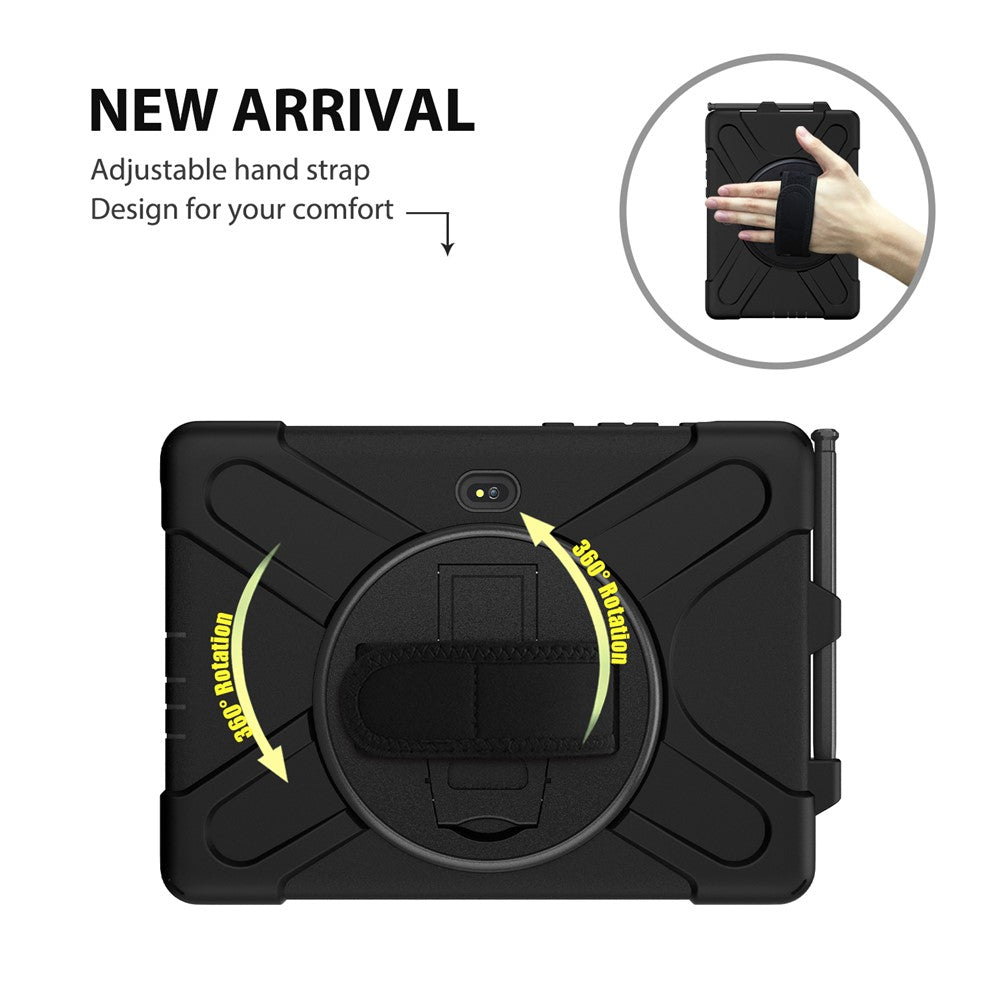 PC+Silicone Kickstand Case with Strap for Samsung Galaxy Tab Active5 Pro X350 / X356B / Active Pro T540 / T545 / T547 / Active4 Pro T630 / T636