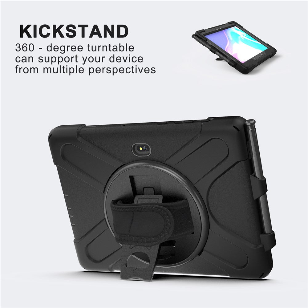 PC+Silicone Kickstand Case with Strap for Samsung Galaxy Tab Active5 Pro X350 / X356B / Active Pro T540 / T545 / T547 / Active4 Pro T630 / T636