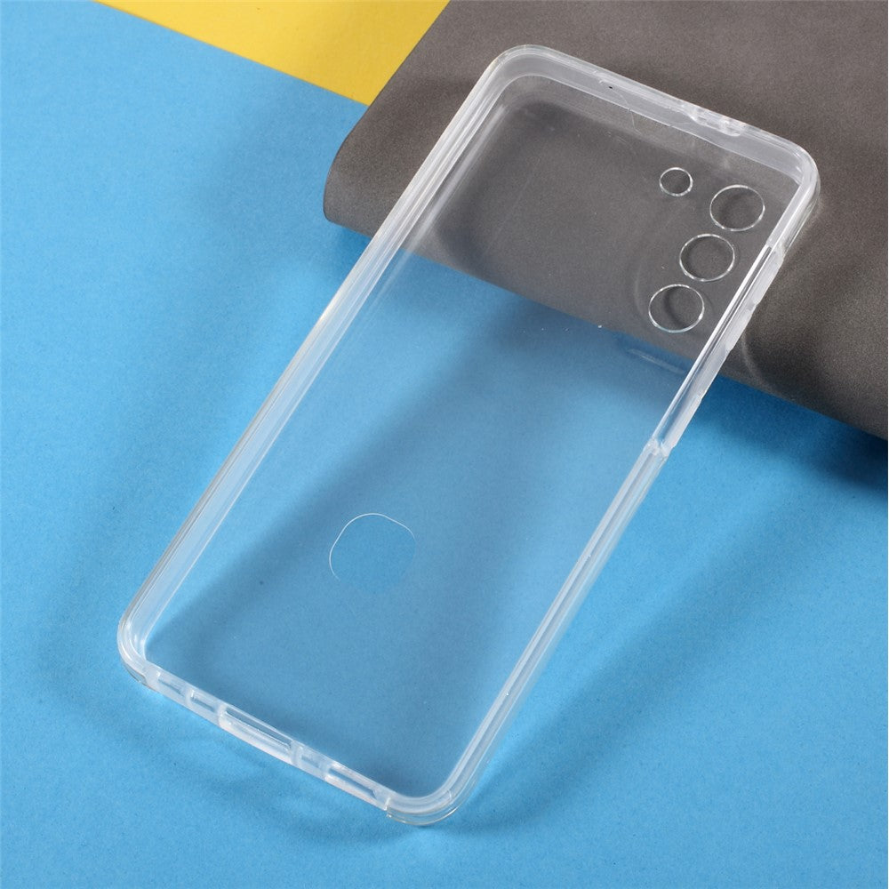 PET Cover + TPU Frame + Acrylic Panel Full Protective Shell for Samsung Galaxy S21 4G/5G Clear Hybrid Case