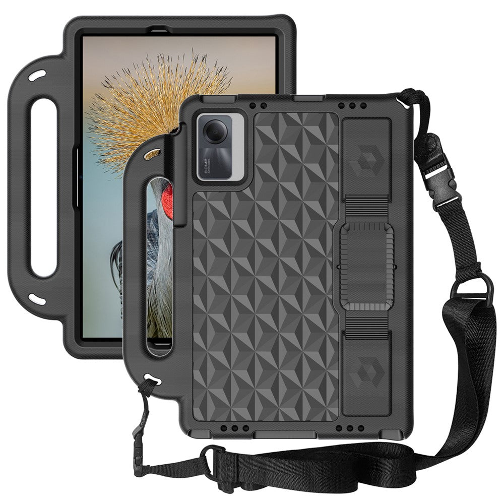 Rhombus Design EVA Case + Shoulder Strap for Samsung Galaxy Tab S9 FE / S9 / S8 / S7 / A11+ / A9+ / Xiaomi Pad 6 / Redmi Pad 2 / Lenovo Tab M11