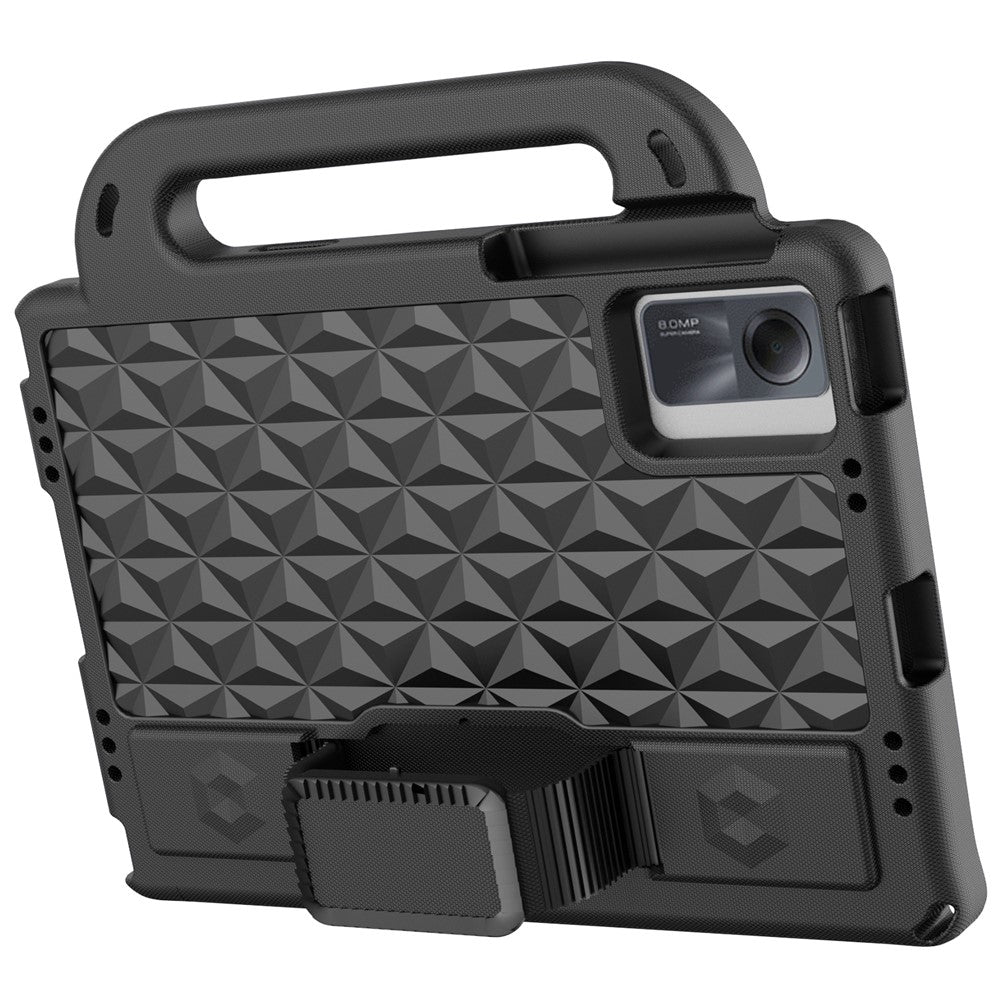 Rhombus Design EVA Case + Shoulder Strap for Samsung Galaxy Tab S9 FE / S9 / S8 / S7 / A11+ / A9+ / Xiaomi Pad 6 / Redmi Pad 2 / Lenovo Tab M11