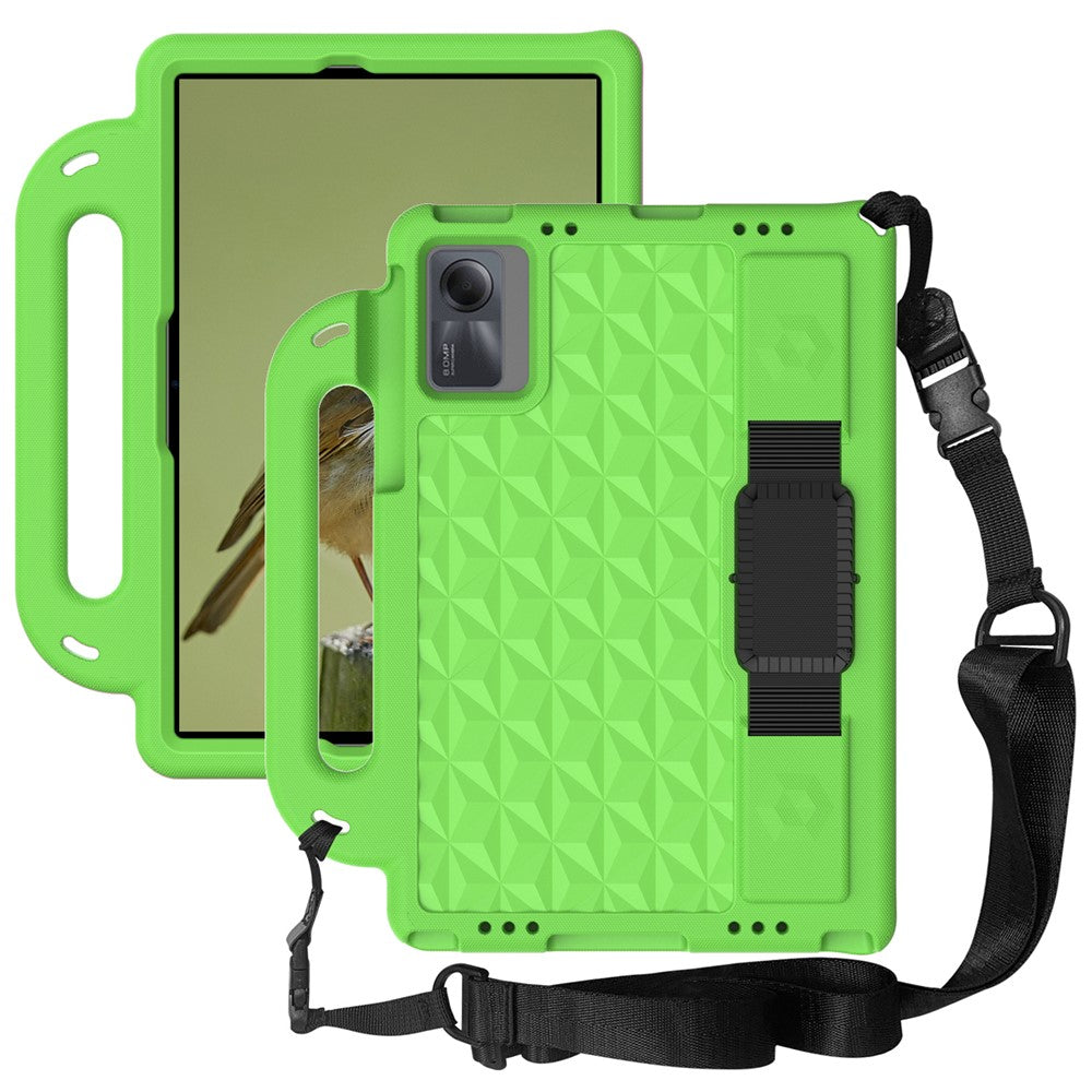 Rhombus Design EVA Case + Shoulder Strap for Samsung Galaxy Tab S9 FE / S9 / S8 / S7 / A11+ / A9+ / Xiaomi Pad 6 / Redmi Pad 2 / Lenovo Tab M11