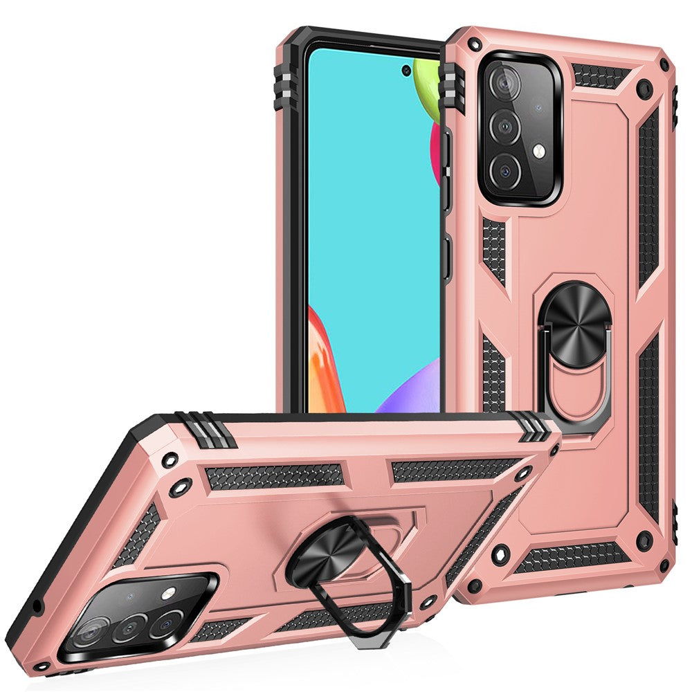 Armor Anti-fall Metal Ring Kickstand Design Hybrid PC TPU Shell for Samsung Galaxy A52 4G/5G / A52s 5G