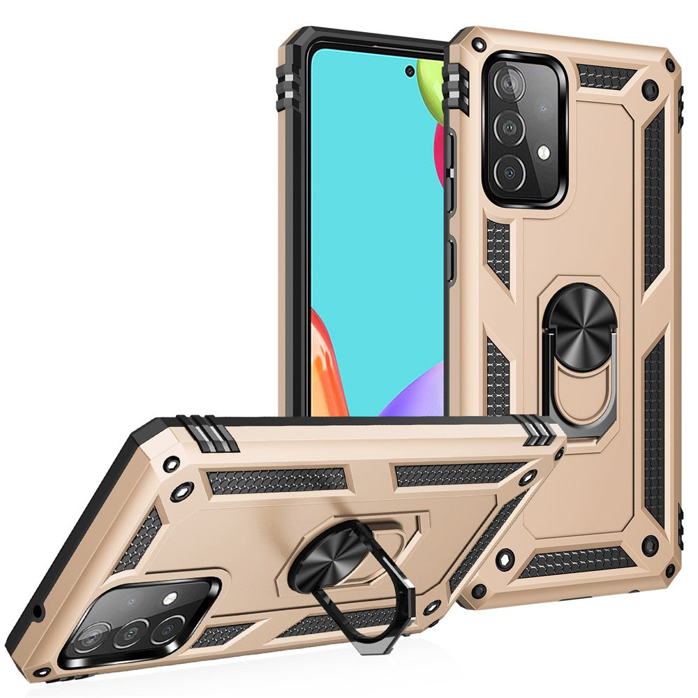 Armor Anti-fall Metal Ring Kickstand Design Hybrid PC TPU Shell for Samsung Galaxy A52 4G/5G / A52s 5G