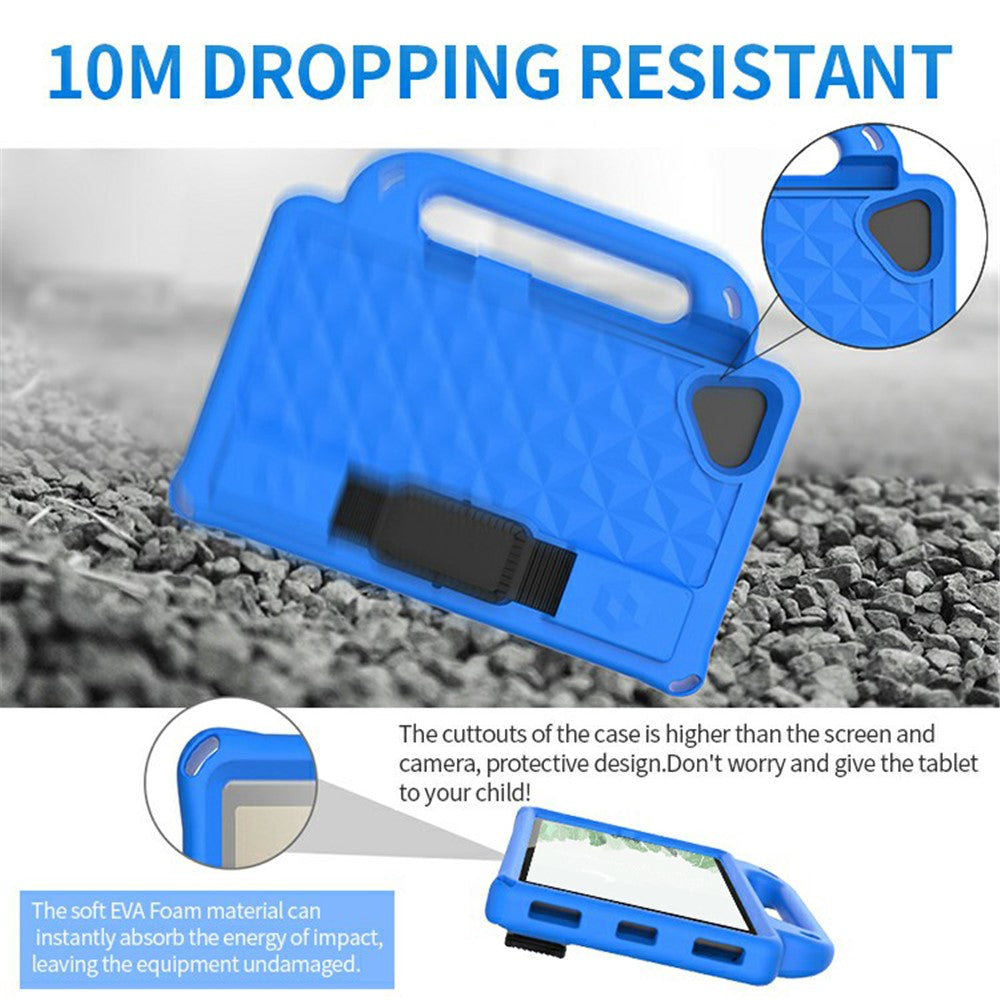 EVA Rhombus Design Kids Shock Proof Convertible Handle Light Weight Protective Cover with Shoulder Strap for Samsung Galaxy Tab A7 Lite 8.7-inch